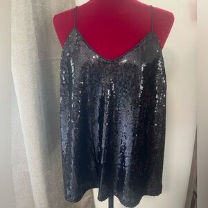 Scoop NYC Black Sequin Women's Top